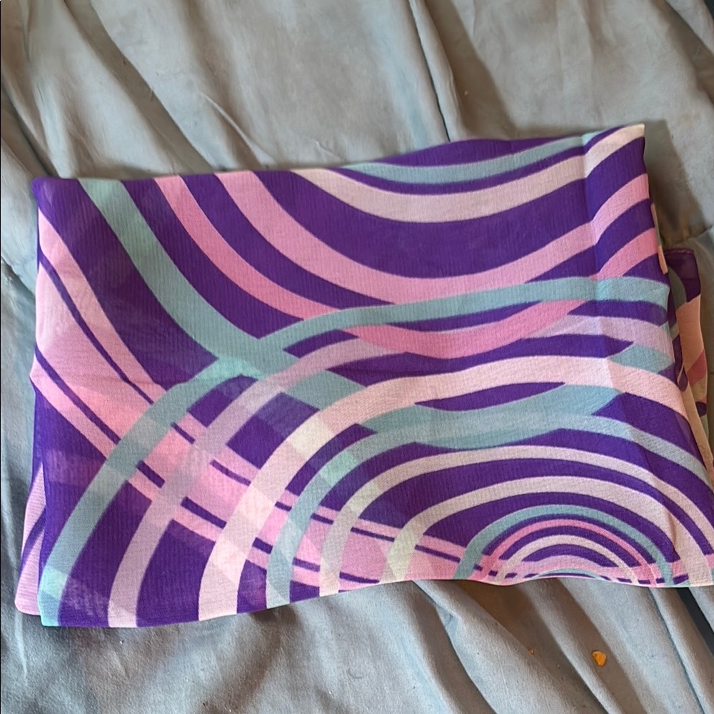 Purple and Pink Striped Scarf